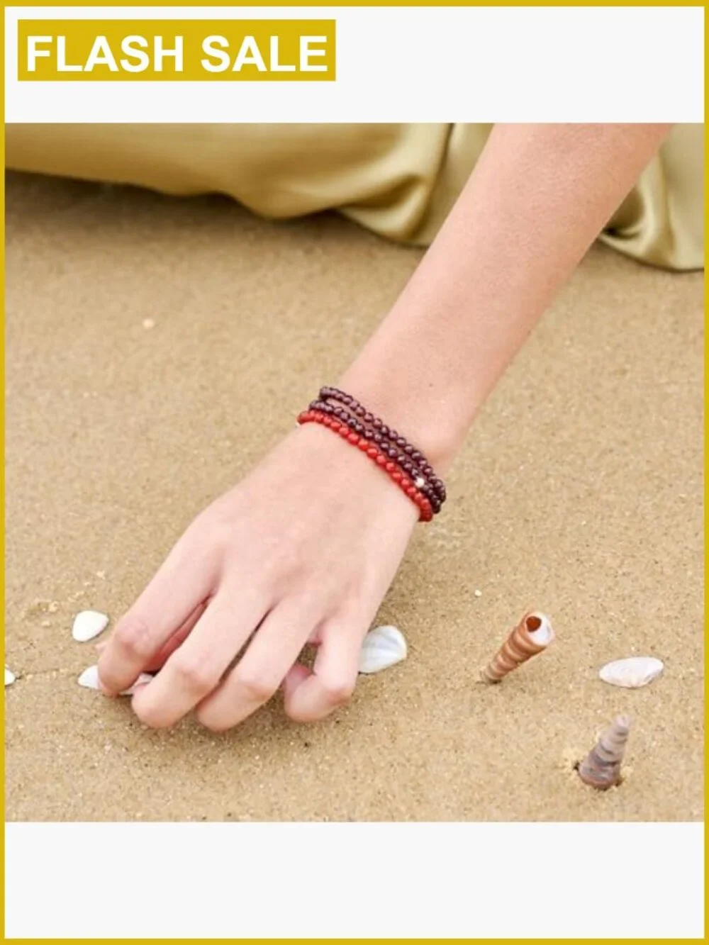 Dainty Stretch Beaded Bracelets, Natural Stone 4mm Beads 925 Sterling Silver